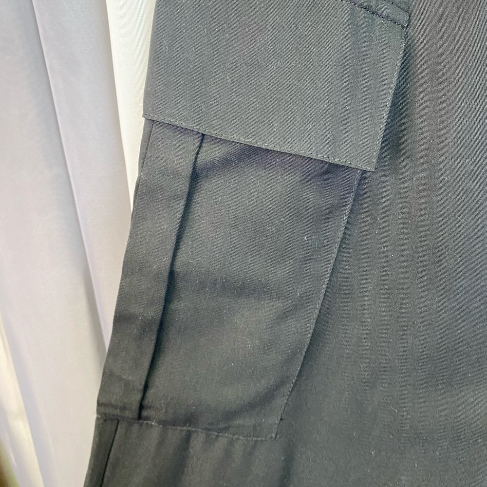 Zara Black Drop Crotch Cargo Jogger Pants NWT Small Utility Pocket - Picture 7 of 15